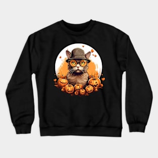 halloween cat Crewneck Sweatshirt